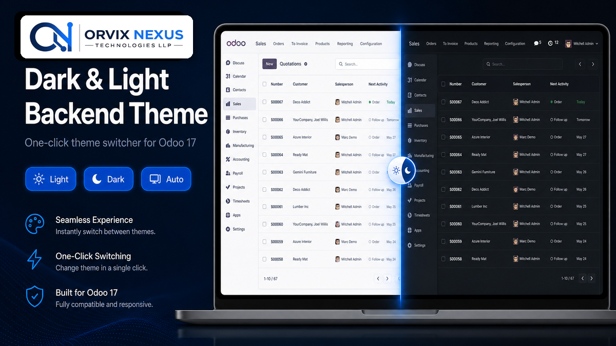 Backend Theme — Dark & Light for Odoo 17