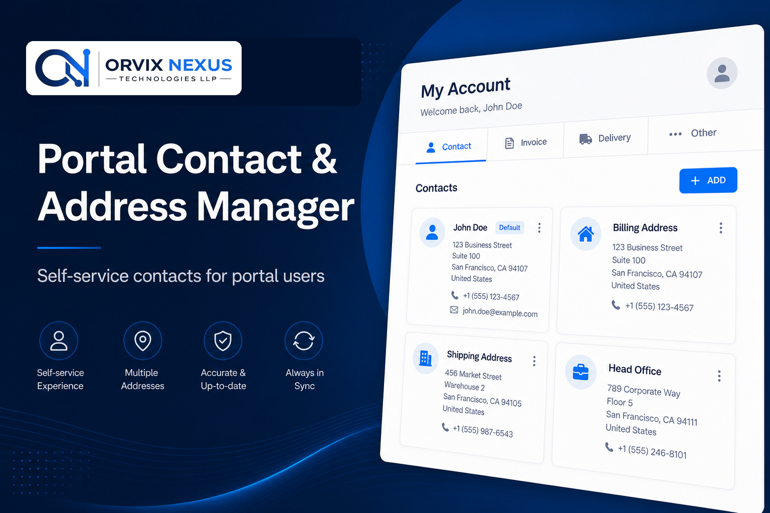 Portal Contact & Address Manager for Odoo 17